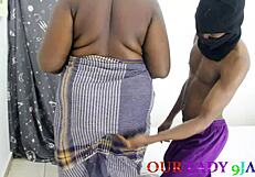 Big Ass African Cougar Mom Bent Over for Teen Sugar Boy's Monster Cock Creampie Doggystyle