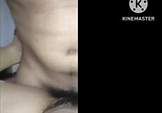 Thai milf watches close-up as sweaty guy pounds her bedroom tits hard