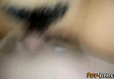 hot latina teen gulps down huge load in intense pov blowjob