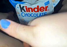 yo this kinky arabian snowwhite teen stuffs chocolate in her virgin pussy masturbating hard