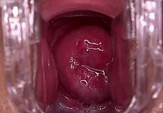 horny homemade slut with big tits and shaved wet pussy squirts from hard pounding