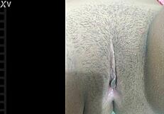 jade spreads juicy shaved latina pussy close up for wet fingering