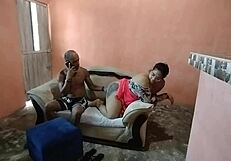 wife gone, unfaithful hubby claims sister-in-law's fat ass rough in living room