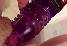 little friend lends her wet pussy a hand with dildo toys and hot cum play!