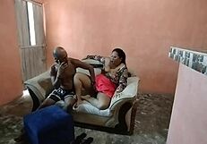 wife gone, unfaithful hubby claims sister-in-law's fat ass rough in living room