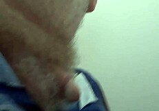 rustyas1 strokes small cock desperately in public toilet stall