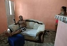 wife gone, unfaithful hubby claims sister-in-law's fat ass rough in living room