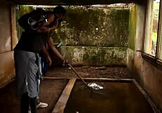 ebony wife cheats wildly as muscular colleague bangs her then husband