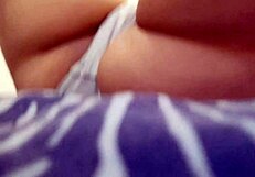 Colombian bbw girlfriend fingers juicy cameltoe pussy closeup with dirty used panties