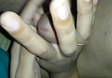 desi girlfriend fingers herself then massages my huge desi cock