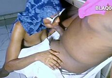 my fat cock stretches her mouth wide in dorm room deepthroat struggle with roommate