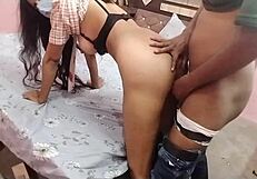 Desi 18yo virgin student teen fucked doggystyle first time with big boobs bouncing