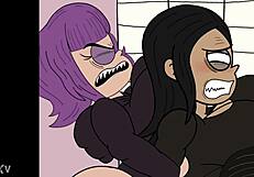 chicas, miren como nos follamos el culo mutuamente en trio anal futanari