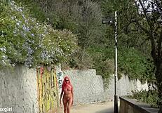 skinny slut stripes shaved pussy center barcelona