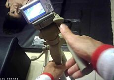 behind scenes glasses brunette pounded by italian machine hardcore