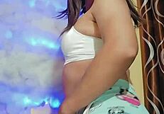 i'm a sexy trans in pajamas stroking my cock watching you masturbate with me