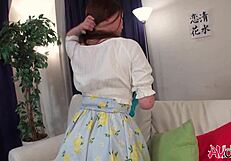 watch enka shimizu's long brunette hair sway as vibrator hits her trimmed pussy to orgasm close up