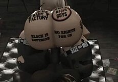 white snow bunny fat ass rides my cock hard in roblox studio