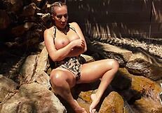 चौड़ी चोटी रिचेल रायन रोम के मॉन्स्टर काले लंड पर उछली