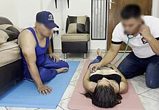 brunette japanese bride cheats on wedding day with old man's big black cock fucking her hard