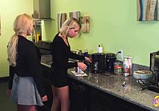 she seduces skinny tattooed friend after coffee then licks her big clit