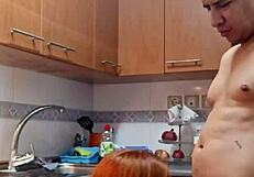 best kitchen fuck with milf stepmom big pussy clit creampie doggystyle lingerie orgasm