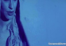 hey watch this sexy blonde rip clothes dancing hot body striptease