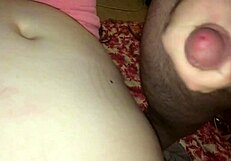 Watch him cum all over fat belly princess's huge curves!