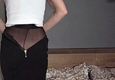 Mature Rita's pantyhose pussy creamed by young Kenneth's load