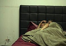 caught on cam young crossdresser fucks friend on the blanket hidden recording