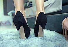 what if perfect legs in heels rip stockings for barefoot tease