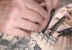 alt slave's pale ass whipped raw in dungeon bondage