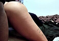 moaning slut screams while pierced nipples bounce during interracial pounding