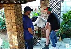 Spycam catches wife with two best friends mmf creampie outdoor while i'm working?