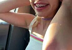 Petite Slut Khloe Kapri Sucks Cock Publicly!