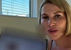 a professional milf evaluates huge cocks with dirty talk and petite body