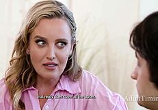 Aussie milf Charlie Forde blindfolded bent over begs stepson to knock her up doggystyle