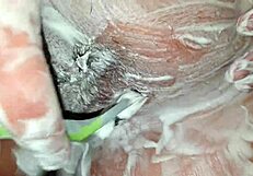watch me lather up shave my fat bald pussy smooth