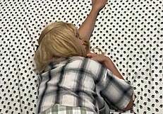 hey watch stepdad rail blonde stepsis on creaky bed pov