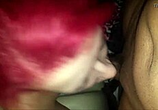 Redhead Neighbor's Wife Kneels in Hood for Sloppy Black Cock Sucking and Gagging