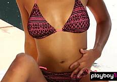 Noelle Monique Strips Naked Poolside In Glamorous Outdoor Show