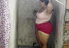 Stepmom's Naughty Shower Fuck with Hung Lover Tease