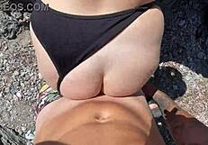 horny couple sneaks a quick beach fuck on vacation