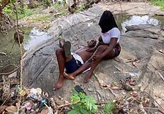 bbw girlfriend screams in outdoor ass worship as chubby friend pounds her huge tits and fat ass