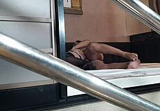 Hidden cam catches fat whore wife bareback creampied by stepbrother's cock in miniskirt