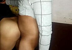 Maid Catches Servant Jerking to Dress Change Then Fucks Pussy