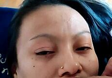 homemade horny young babe preps deepthroat blowjob cumshot facial with monster cock