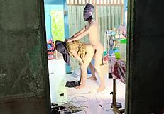 Big tits housewife bends over hairy pussy for intense doggystyle pounding!