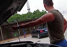 mmm fayna vergara fingers shaved pussy then fucks outdoor in heels pantyhose