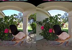 Naughty petite brunette jazmin luv bends over craving cock then rides pov hardcore